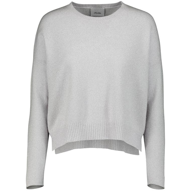 Allude Cashmere Sweater, Grey Melange